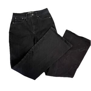 Madewell Black Denim Jeans Pants size 26 Perfect Vintage Flare Jean Stretch